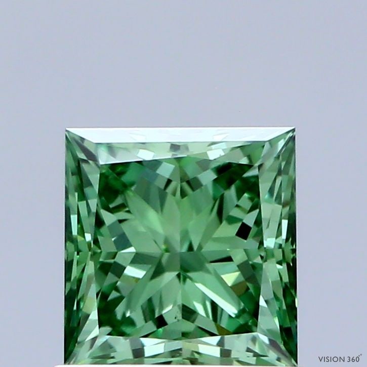 Loose Diamond - PRINCESS 1.04ct Fancy Vivid Green VS1: Loose Diamond - PRINCESS 1.04ct Fancy Vivid Green VS1 Source: This is a real non-mined Diamond that has been grown in a lab Shape: PRINCESS Carats: 1.04 Color: Fancy Vivid Green Certification: IGI Vid