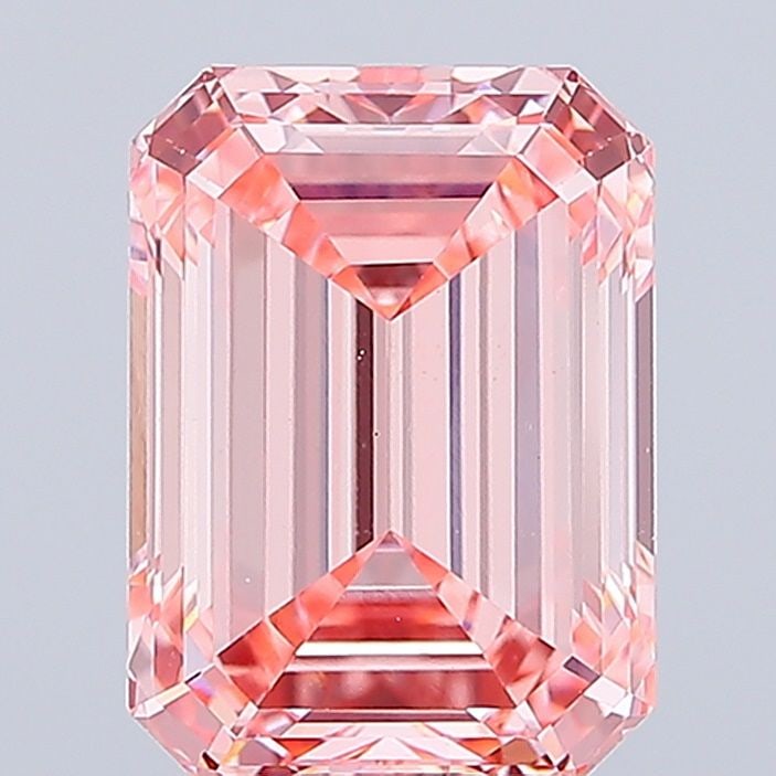 Loose Diamond - EMERALD 4.06ct Fancy Vivid Pink VS1: Loose Diamond - EMERALD 4.06ct Fancy Vivid Pink VS1 Source: This is a real non-mined Diamond that has been grown in a lab Shape: EMERALD Carats: 4.06 Color: Fancy Vivid Pink Certification: IGI Video: