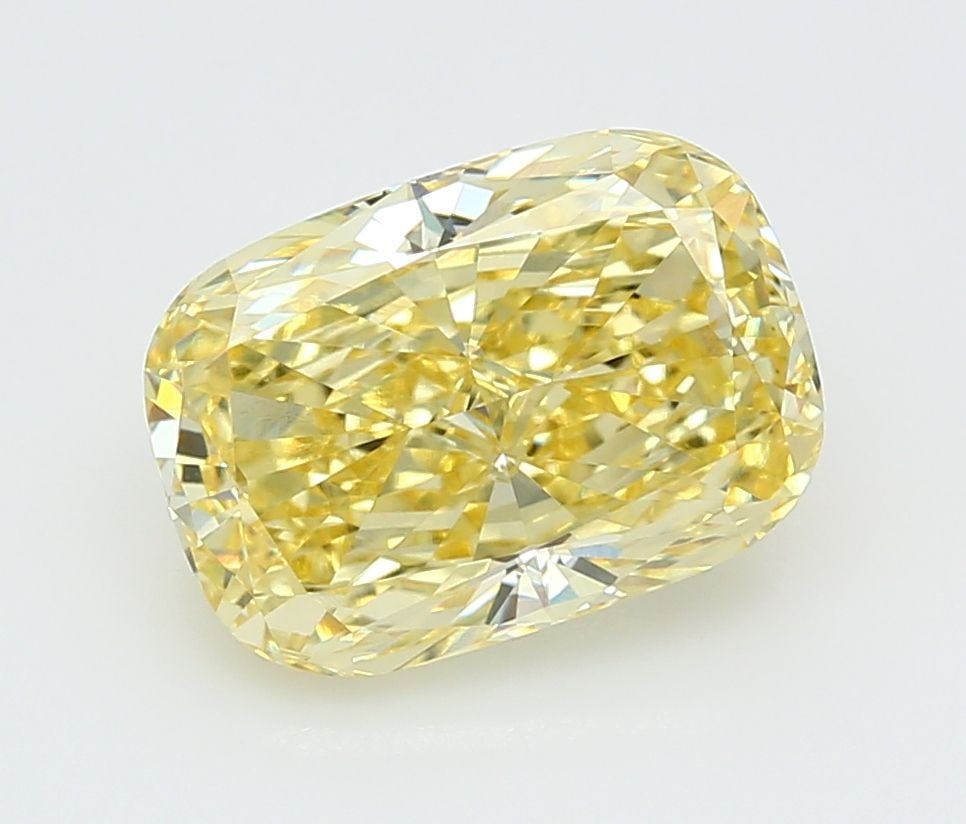 Loose Diamond - CUSHION MODIFIED 5.04ct Fancy Intense Yellow VVS2: Loose Diamond - CUSHION MODIFIED 5.04ct Fancy Intense Yellow VVS2 Source: This is a real non-mined Diamond that has been grown in a lab Shape: CUSHION MODIFIED Carats: 5.04 Color: Fancy Intense Yellow