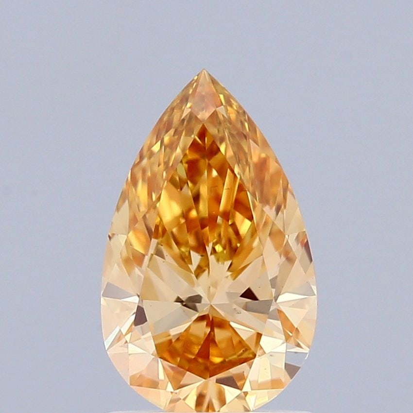 Loose Diamond - PEAR 1.02ct Fancy Intense Orange Yellow VS2: Loose Diamond - PEAR 1.02ct Fancy Intense Orange Yellow VS2 Source: This is a real non-mined Diamond that has been grown in a lab Shape: PEAR Carats: 1.02 Color: Fancy Intense Orange Yellow Certificat