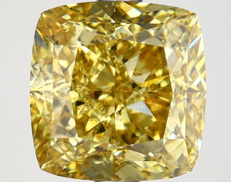 Loose Diamond - CUSHION MODIFIED 3.52ct Fancy Intense Brownish Yellow VS2: Loose Diamond - CUSHION MODIFIED 3.52ct Fancy Intense Brownish Yellow VS2 Source: This is a real non-mined Diamond that has been grown in a lab Shape: CUSHION MODIFIED Carats: 3.52 Color: Fancy Intens