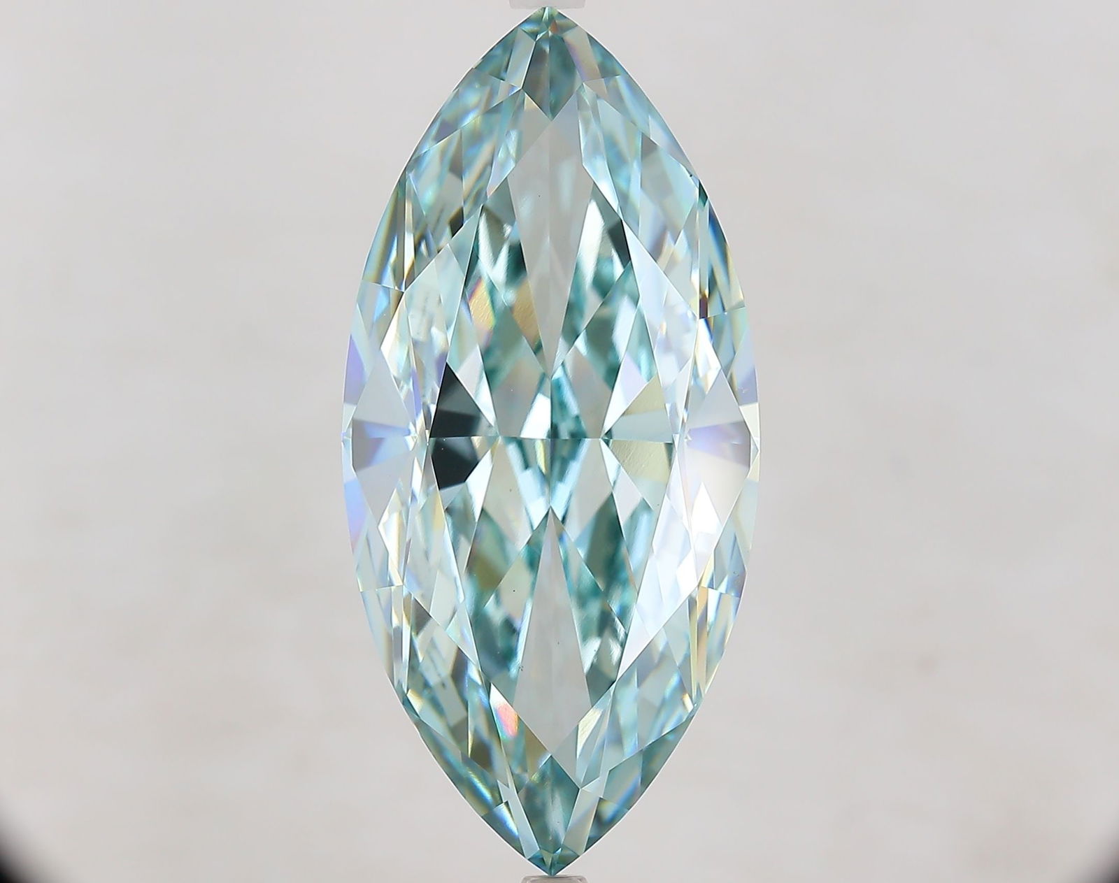 Loose Diamond - MARQUISE 16.86ct Fancy Intense Blueish Green VVS2: Loose Diamond - MARQUISE 16.86ct Fancy Intense Blueish Green VVS2 Source: This is a real non-mined Diamond that has been grown in a lab Shape: MARQUISE Carats: 16.86 Color: Fancy Intense Blueish Green