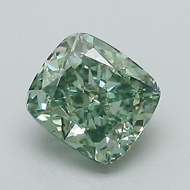 Loose Diamond - CUSHION MODIFIED 1.05ct Fancy Vivid Green VVS2: Loose Diamond - CUSHION MODIFIED 1.05ct Fancy Vivid Green VVS2 Source: This is a real non-mined Diamond that has been grown in a lab Shape: CUSHION MODIFIED Carats: 1.05 Color: Fancy Vivid Green Certi