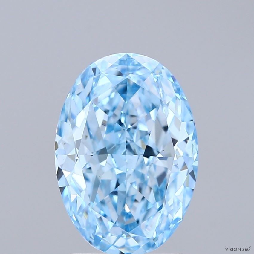 Loose Diamond - OVAL 3.01ct Fancy Vivid Blue VS1: Loose Diamond - OVAL 3.01ct Fancy Vivid Blue VS1 Source: This is a real non-mined Diamond that has been grown in a lab Shape: OVAL Carats: 3.01 Color: Fancy Vivid Blue Certification: IGI Video:
