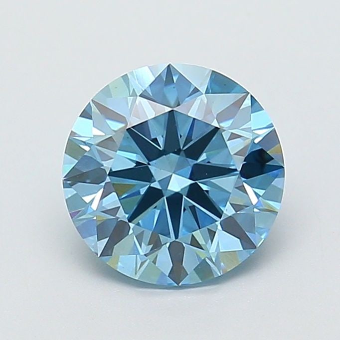 Ideal Loose Diamond - ROUND 2.08ct Fancy Vivid Blue VS2: Ideal Loose Diamond - ROUND 2.08ct Fancy Vivid Blue VS2 Source: This is a real non-mined Diamond that has been grown in a lab Shape: ROUND Carats: 2.08 Color: Fancy Vivid Blue Certification: IGI Video