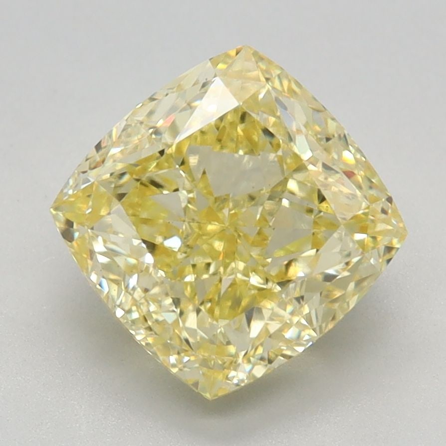 Loose Diamond - CUSHION MODIFIED 2.72ct Fancy Vivid Yellow VVS2: Loose Diamond - CUSHION MODIFIED 2.72ct Fancy Vivid Yellow VVS2 Source: This is a real non-mined Diamond that has been grown in a lab Shape: CUSHION MODIFIED Carats: 2.72 Color: Fancy Vivid Yellow Cer