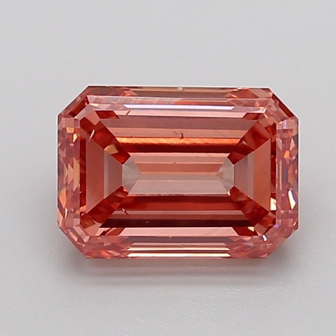 Loose Diamond - EMERALD 2.5ct Fancy Vivid Brownish Pink VS2: Loose Diamond - EMERALD 2.5ct Fancy Vivid Brownish Pink VS2 Source: This is a real non-mined Diamond that has been grown in a lab Shape: EMERALD Carats: 2.5 Color: Fancy Vivid Brownish Pink Certificat