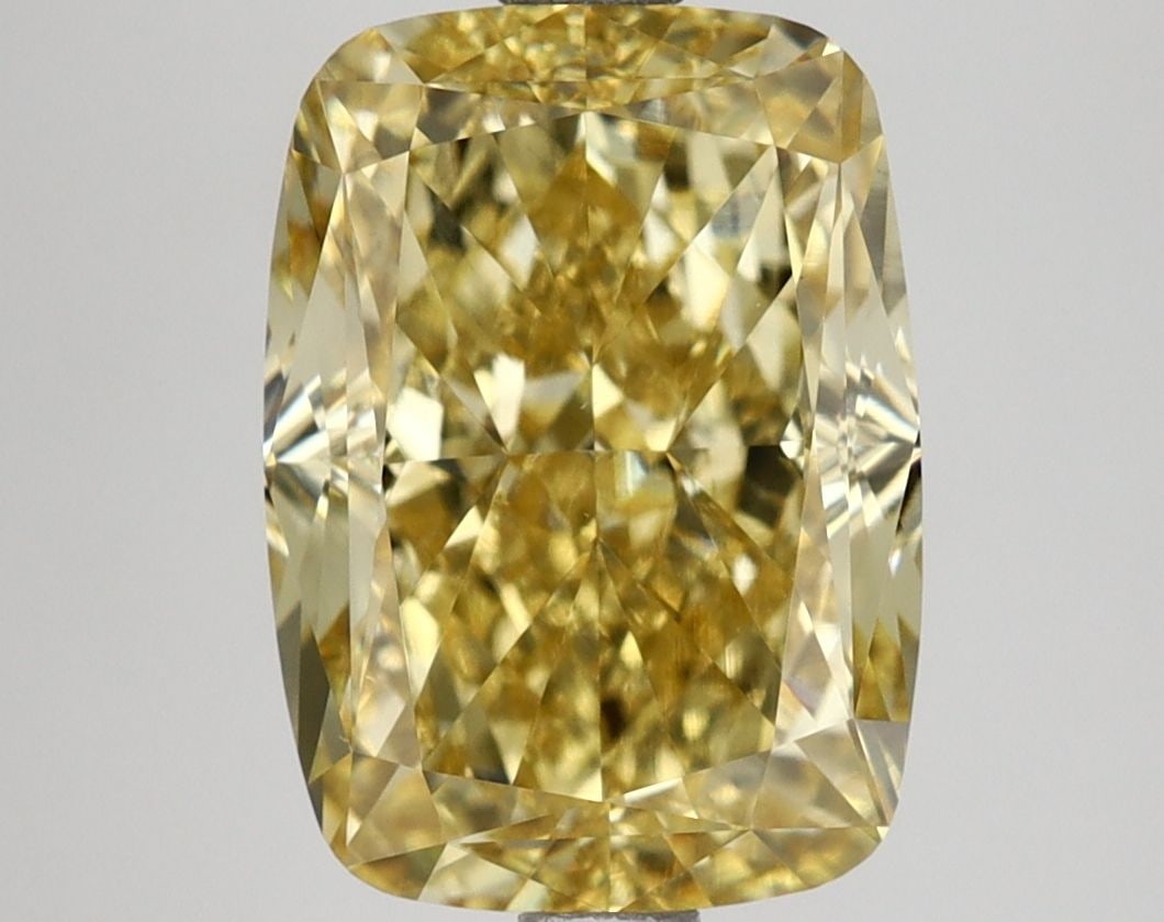 Loose Diamond - CUSHION MODIFIED 3.85ct Fancy Vivid Yellow VS1: Loose Diamond - CUSHION MODIFIED 3.85ct Fancy Vivid Yellow VS1 Source: This is a real non-mined Diamond that has been grown in a lab Shape: CUSHION MODIFIED Carats: 3.85 Color: Fancy Vivid Yellow Cert