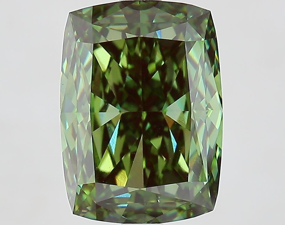 Loose Diamond - CUSHION MODIFIED 4.69ct Fancy Vivid Green VVS2 (1 of 1)
