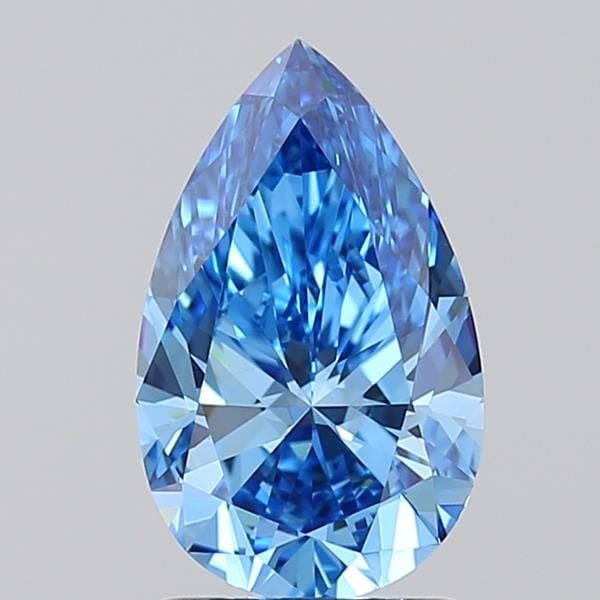 Loose Diamond - PEAR 1.54ct Fancy Vivid Blue VS1: Loose Diamond - PEAR 1.54ct Fancy Vivid Blue VS1 Source: This is a real non-mined Diamond that has been grown in a lab Shape: PEAR Carats: 1.54 Color: Fancy Vivid Blue Certification: IGI Video: