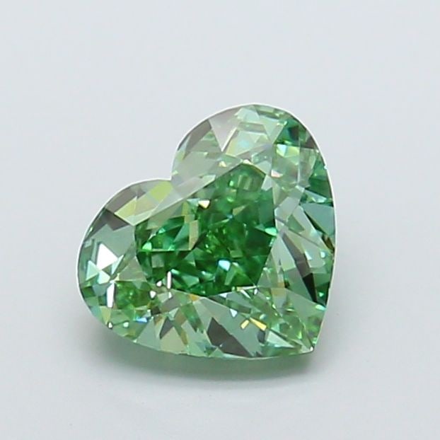 Loose Diamond - HEART 2.1ct Fancy Vivid Green VVS2: Loose Diamond - HEART 2.1ct Fancy Vivid Green VVS2 Source: This is a real non-mined Diamond that has been grown in a lab Shape: HEART Carats: 2.1 Color: Fancy Vivid Green Certification: IGI Video: