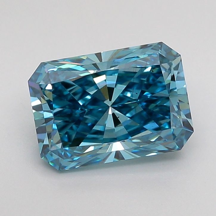 Loose Diamond - RADIANT 2.07ct Fancy Vivid Blue VS2: Loose Diamond - RADIANT 2.07ct Fancy Vivid Blue VS2 Source: This is a real non-mined Diamond that has been grown in a lab Shape: RADIANT Carats: 2.07 Color: Fancy Vivid Blue Certification: IGI Video:
