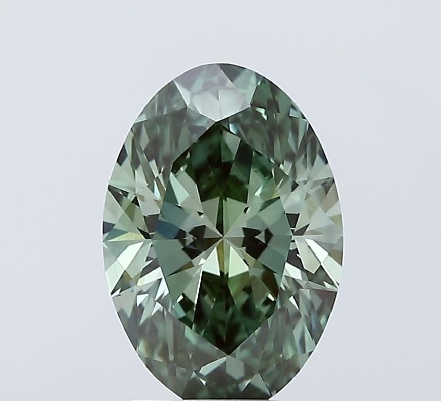 Loose Diamond - OVAL 2.08ct Fancy Vivid Green VVS2: Loose Diamond - OVAL 2.08ct Fancy Vivid Green VVS2 Source: This is a real non-mined Diamond that has been grown in a lab Shape: OVAL Carats: 2.08 Color: Fancy Vivid Green Certification: IGI Video: