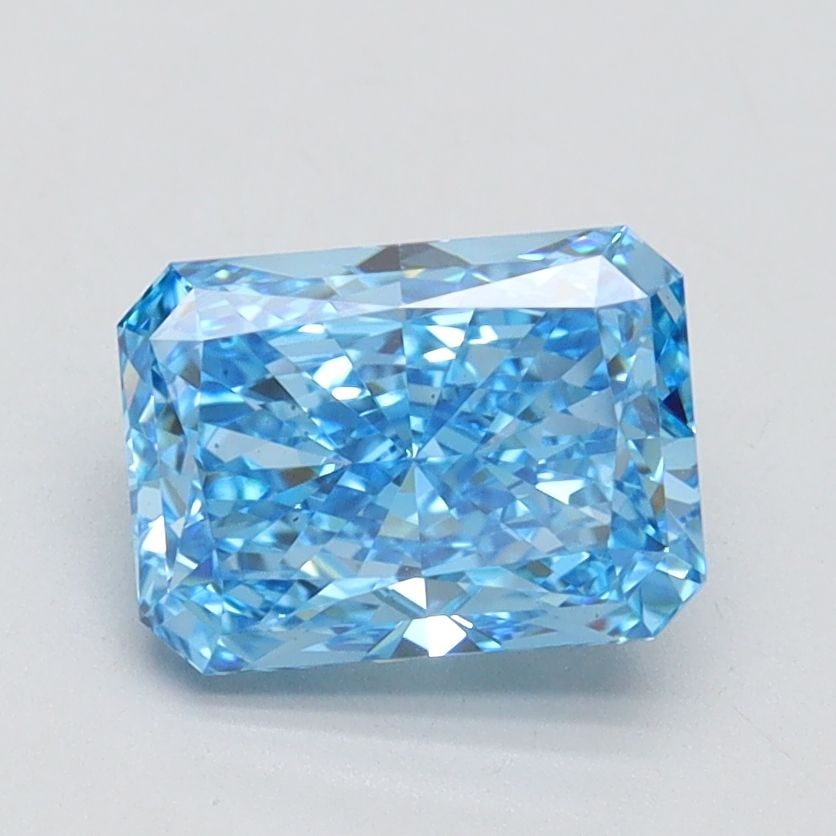Loose Diamond - RADIANT 1.54ct Fancy Vivid Blue VS1: Loose Diamond - RADIANT 1.54ct Fancy Vivid Blue VS1 Source: This is a real non-mined Diamond that has been grown in a lab Shape: RADIANT Carats: 1.54 Color: Fancy Vivid Blue Certification: IGI Video: