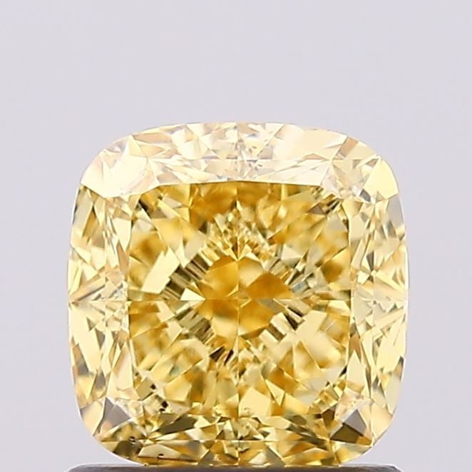 Loose Diamond - CUSHION MODIFIED 1.08ct Fancy Vivid Yellow VS2: Loose Diamond - CUSHION MODIFIED 1.08ct Fancy Vivid Yellow VS2 Source: This is a real non-mined Diamond that has been grown in a lab Shape: CUSHION MODIFIED Carats: 1.08 Color: Fancy Vivid Yellow Cert
