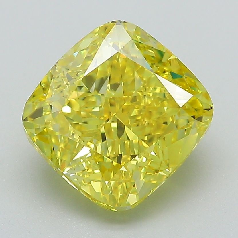 Loose Diamond - CUSHION MODIFIED 3.3ct Fancy Intense Yellow VVS2: Loose Diamond - CUSHION MODIFIED 3.3ct Fancy Intense Yellow VVS2 Source: This is a real non-mined Diamond that has been grown in a lab Shape: CUSHION MODIFIED Carats: 3.3 Color: Fancy Intense Yellow C