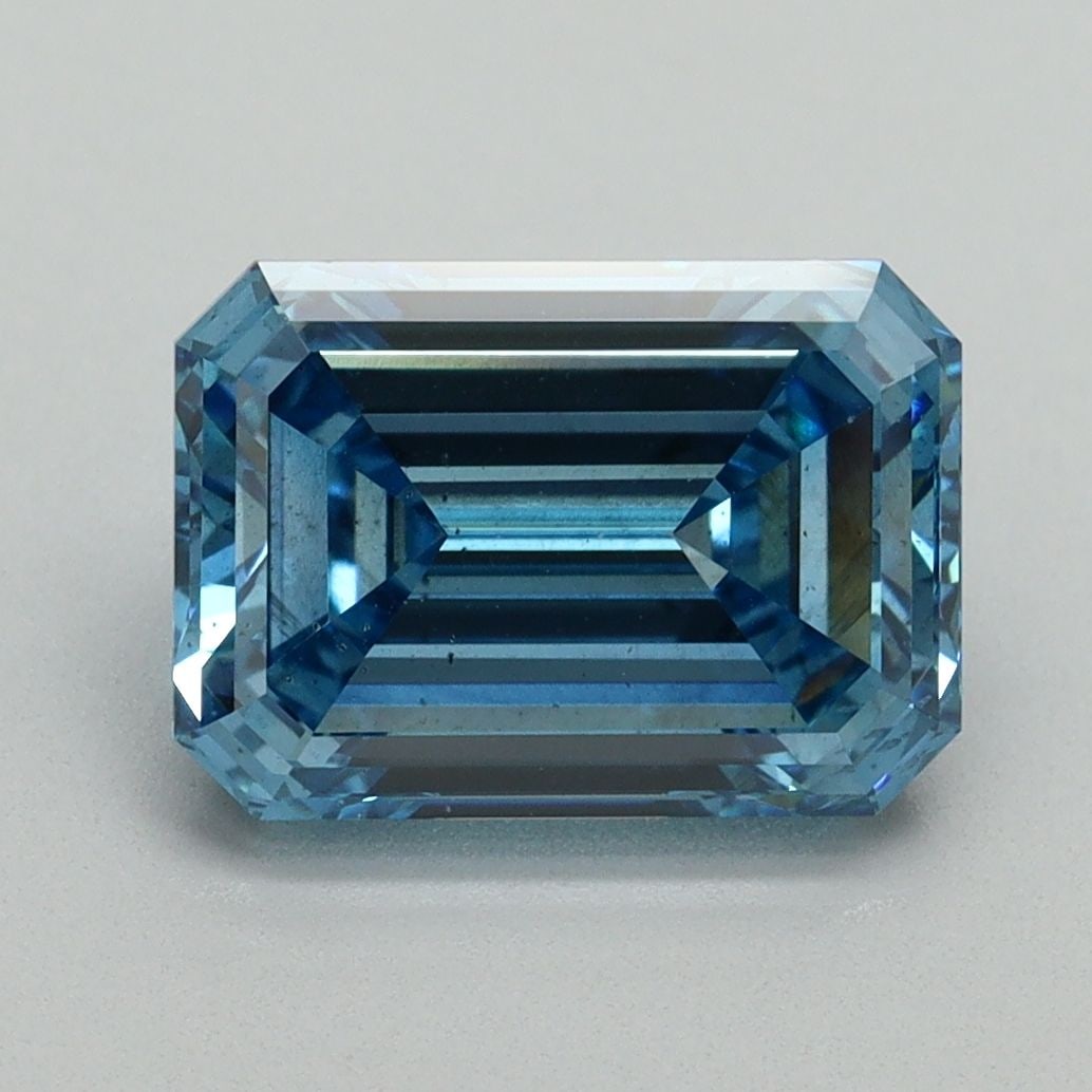 Loose Diamond - EMERALD 3.02ct Fancy Vivid Blue SI1 (1 of 1)