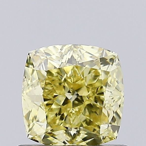 Loose Diamond - CUSHION BRILLIANT 0.81ct Fancy Vivid Yellow VS2: Loose Diamond - CUSHION BRILLIANT 0.81ct Fancy Vivid Yellow VS2 Source: This is a real non-mined Diamond that has been grown in a lab Shape: CUSHION BRILLIANT Carats: 0.81 Color: Fancy Vivid Yellow Ce