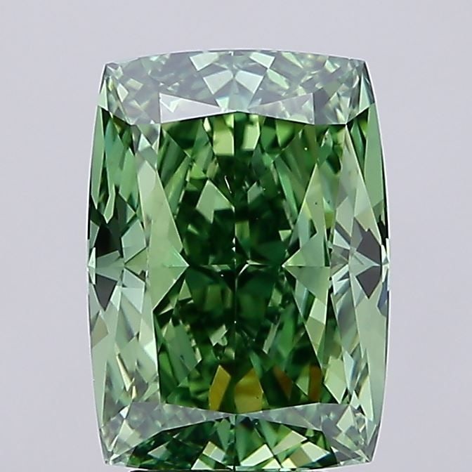 Loose Diamond - CUSHION MODIFIED 5.13ct Fancy Vivid Green VS1: Loose Diamond - CUSHION MODIFIED 5.13ct Fancy Vivid Green VS1 Source: This is a real non-mined Diamond that has been grown in a lab Shape: CUSHION MODIFIED Carats: 5.13 Color: Fancy Vivid Green Certif