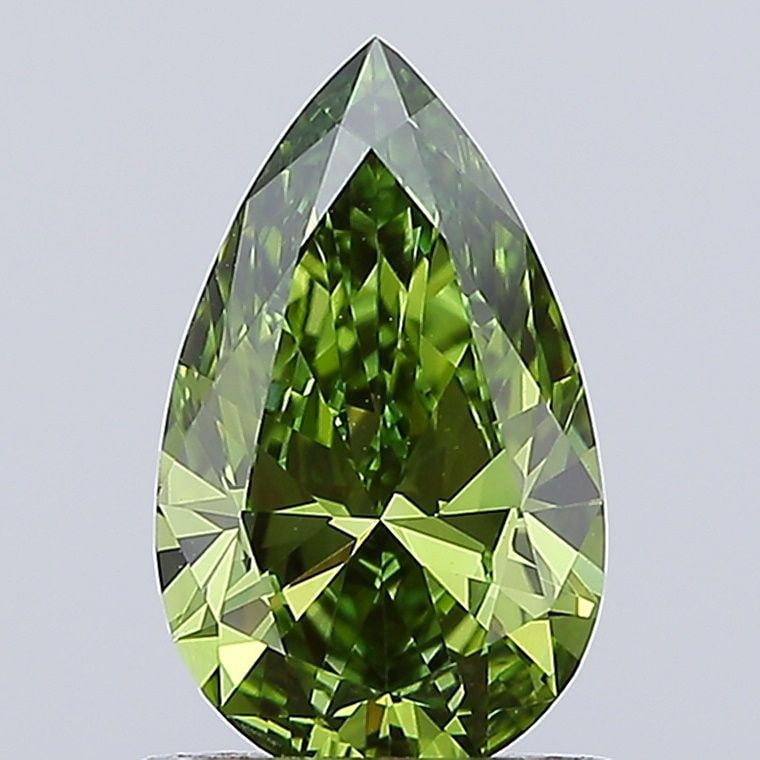 Loose Diamond - PEAR 1.0ct Fancy Vivid Green VVS2: Loose Diamond - PEAR 1.0ct Fancy Vivid Green VVS2 Source: This is a real non-mined Diamond that has been grown in a lab Shape: PEAR Carats: 1.0 Color: Fancy Vivid Green Certification: IGI Video: