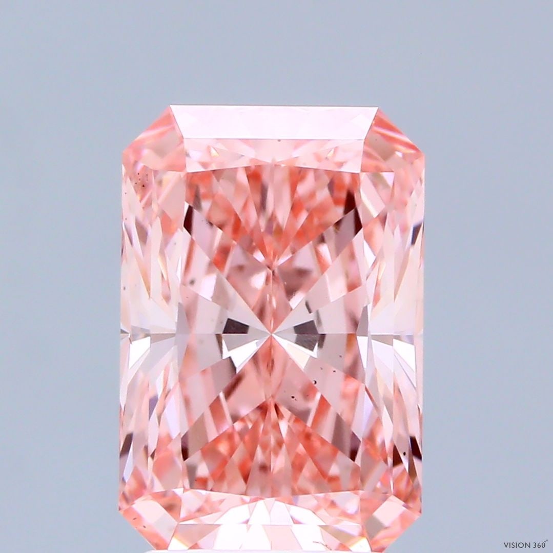Loose Diamond - RADIANT 3.05ct Fancy Vivid Pink VS1: Loose Diamond - RADIANT 3.05ct Fancy Vivid Pink VS1 Source: This is a real non-mined Diamond that has been grown in a lab Shape: RADIANT Carats: 3.05 Color: Fancy Vivid Pink Certification: IGI Video: