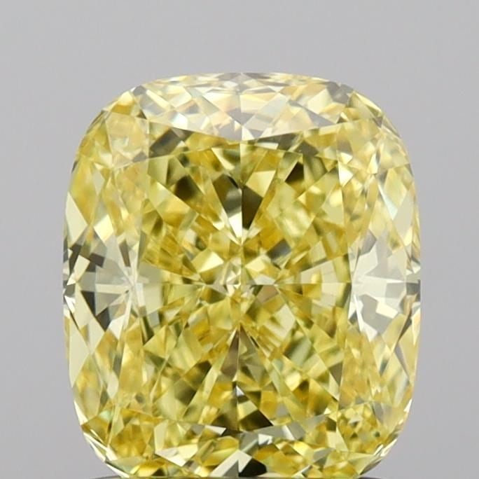 Loose Diamond - CUSHION MODIFIED 1.03ct Fancy Intense Yellow VVS2: Loose Diamond - CUSHION MODIFIED 1.03ct Fancy Intense Yellow VVS2 Source: This is a real non-mined Diamond that has been grown in a lab Shape: CUSHION MODIFIED Carats: 1.03 Color: Fancy Intense Yellow