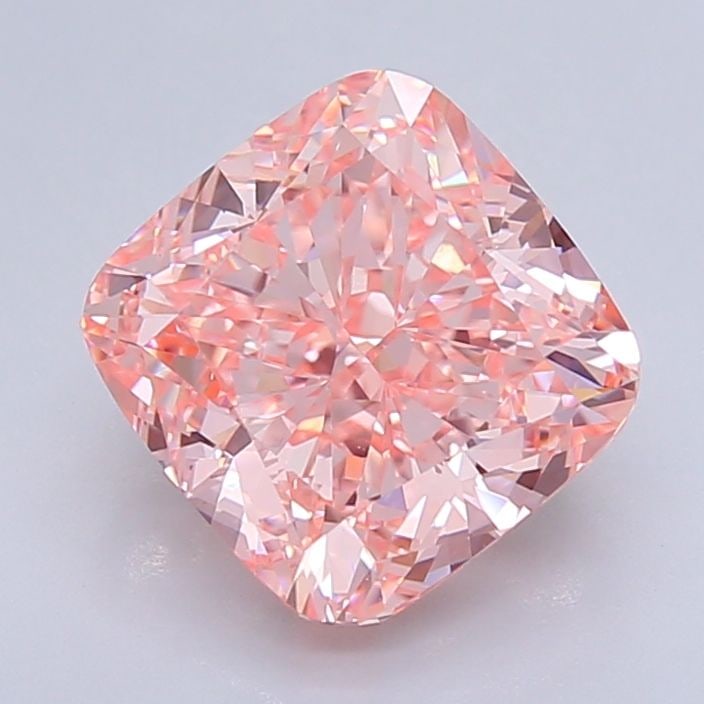 Loose Diamond - CUSHION BRILLIANT 4.28ct Fancy Vivid Pink VVS2: Loose Diamond - CUSHION BRILLIANT 4.28ct Fancy Vivid Pink VVS2 Source: This is a real non-mined Diamond that has been grown in a lab Shape: CUSHION BRILLIANT Carats: 4.28 Color: Fancy Vivid Pink Certi