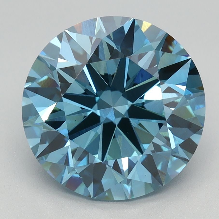 Ideal Loose Diamond - ROUND 3.03ct Fancy Vivid Blue VS2: Ideal Loose Diamond - ROUND 3.03ct Fancy Vivid Blue VS2 Source: This is a real non-mined Diamond that has been grown in a lab Shape: ROUND Carats: 3.03 Color: Fancy Vivid Blue Certification: IGI Video