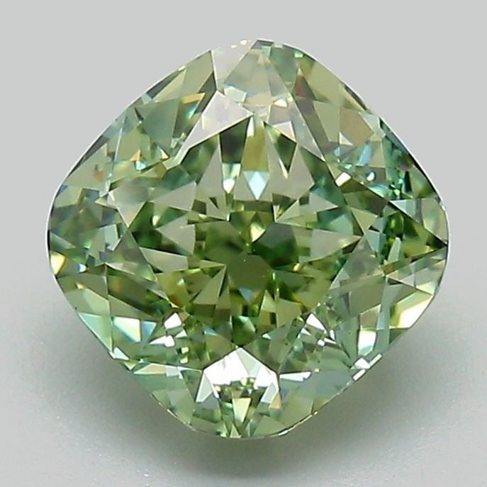 Loose Diamond - CUSHION MODIFIED 2.07ct Fancy Vivid Green VVS2: Loose Diamond - CUSHION MODIFIED 2.07ct Fancy Vivid Green VVS2 Source: This is a real non-mined Diamond that has been grown in a lab Shape: CUSHION MODIFIED Carats: 2.07 Color: Fancy Vivid Green Certi