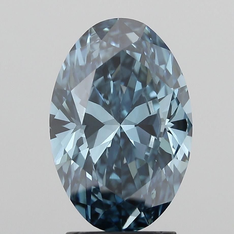 Loose Diamond - OVAL 2.6ct Fancy Vivid Blue VVS2: Loose Diamond - OVAL 2.6ct Fancy Vivid Blue VVS2 Source: This is a real non-mined Diamond that has been grown in a lab Shape: OVAL Carats: 2.6 Color: Fancy Vivid Blue Certification: IGI Video: