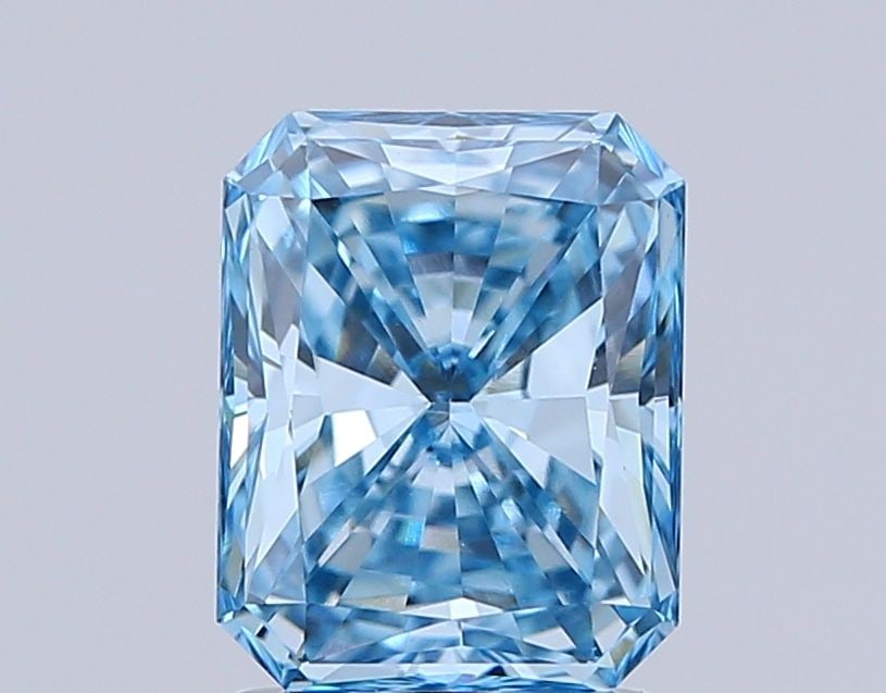 Loose Diamond - RADIANT 1.59ct Fancy Vivid Blue VVS2: Loose Diamond - RADIANT 1.59ct Fancy Vivid Blue VVS2 Source: This is a real non-mined Diamond that has been grown in a lab Shape: RADIANT Carats: 1.59 Color: Fancy Vivid Blue Certification: NONE Video