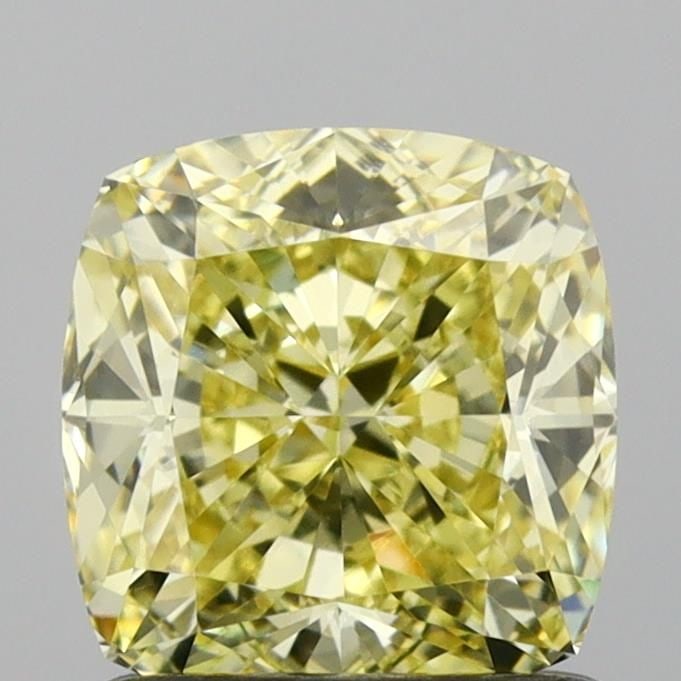 Loose Diamond - CUSHION MODIFIED 1.25ct Fancy Yellow VVS2: Loose Diamond - CUSHION MODIFIED 1.25ct Fancy Yellow VVS2 Source: This is a real non-mined Diamond that has been grown in a lab Shape: CUSHION MODIFIED Carats: 1.25 Color: Fancy Yellow Certification: