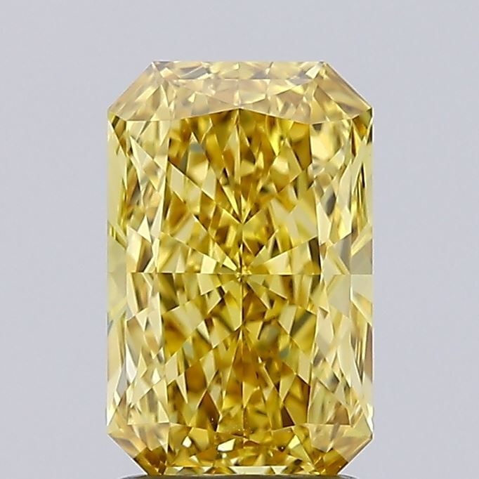 Loose Diamond - RADIANT 1.61ct Fancy Intense Yellow VVS2: Loose Diamond - RADIANT 1.61ct Fancy Intense Yellow VVS2 Source: This is a real non-mined Diamond that has been grown in a lab Shape: RADIANT Carats: 1.61 Color: Fancy Intense Yellow Certification: IG