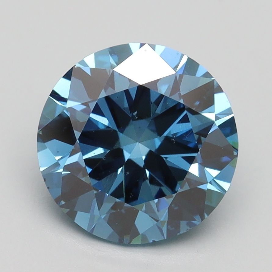 Loose Diamond - ROUND 2.5ct Fancy Vivid Blue VS2: Loose Diamond - ROUND 2.5ct Fancy Vivid Blue VS2 Source: This is a real non-mined Diamond that has been grown in a lab Shape: ROUND Carats: 2.5 Color: Fancy Vivid Blue Certification: IGI Video:
