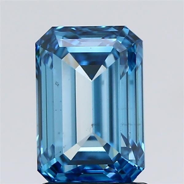 Loose Diamond - EMERALD 1.8ct Fancy Vivid Blue VS2: Loose Diamond - EMERALD 1.8ct Fancy Vivid Blue VS2 Source: This is a real non-mined Diamond that has been grown in a lab Shape: EMERALD Carats: 1.8 Color: Fancy Vivid Blue Certification: IGI Video: