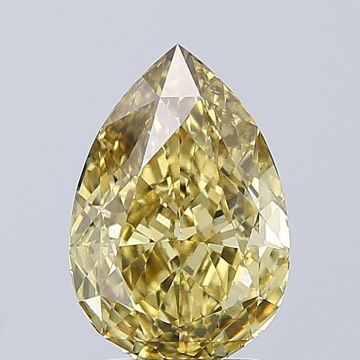 Loose Diamond - PEAR 2.74ct Fancy Intense Yellow VS2: Loose Diamond - PEAR 2.74ct Fancy Intense Yellow VS2 Source: This is a real non-mined Diamond that has been grown in a lab Shape: PEAR Carats: 2.74 Color: Fancy Intense Yellow Certification: IGI Video