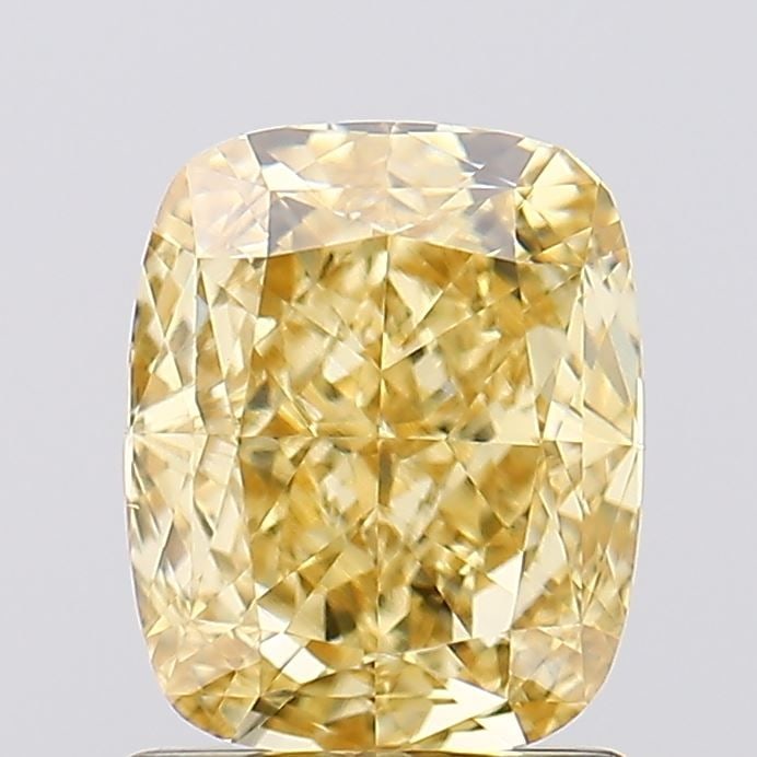 Loose Diamond - CUSHION MODIFIED 1.53ct Fancy Vivid Yellow VS1: Loose Diamond - CUSHION MODIFIED 1.53ct Fancy Vivid Yellow VS1 Source: This is a real non-mined Diamond that has been grown in a lab Shape: CUSHION MODIFIED Carats: 1.53 Color: Fancy Vivid Yellow Cert