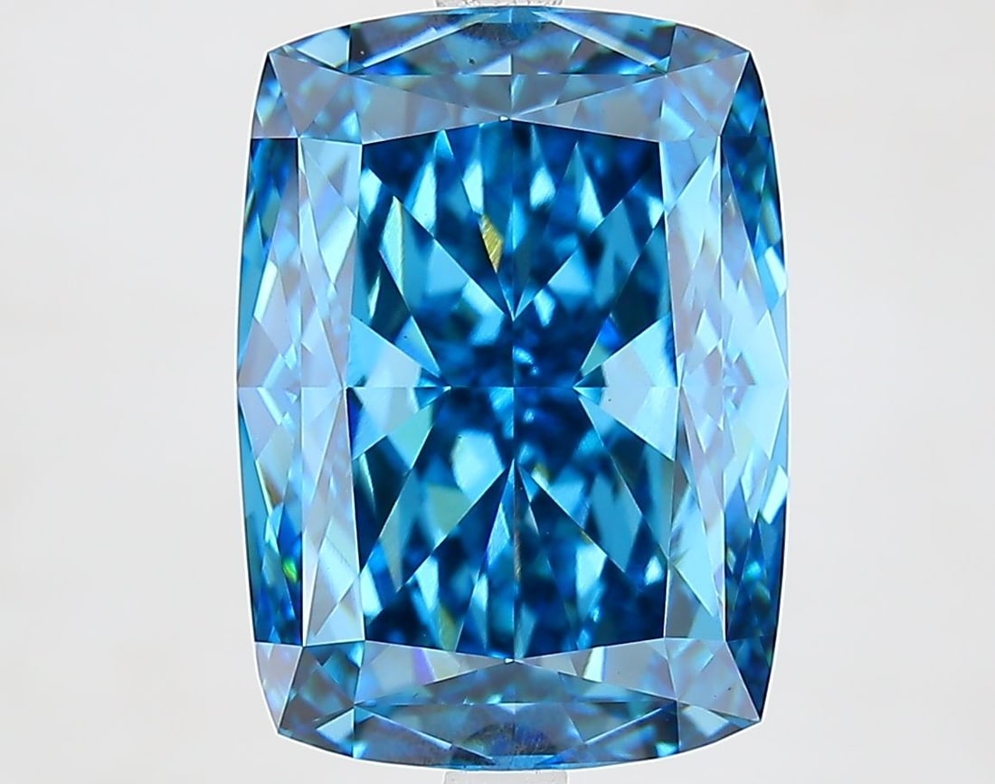 Loose Diamond - CUSHION MODIFIED 7.59ct Fancy Vivid Blue VS1: Loose Diamond - CUSHION MODIFIED 7.59ct Fancy Vivid Blue VS1 Source: This is a real non-mined Diamond that has been grown in a lab Shape: CUSHION MODIFIED Carats: 7.59 Color: Fancy Vivid Blue Certific