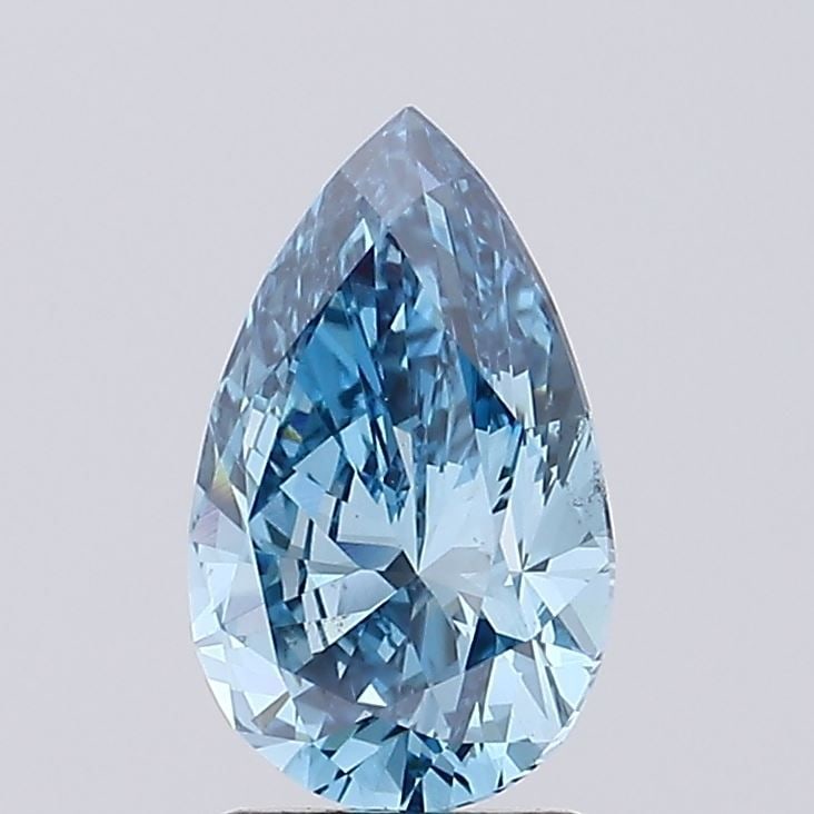 Loose Diamond - PEAR 2.04ct Fancy Vivid Blue VS2: Loose Diamond - PEAR 2.04ct Fancy Vivid Blue VS2 Source: This is a real non-mined Diamond that has been grown in a lab Shape: PEAR Carats: 2.04 Color: Fancy Vivid Blue Certification: IGI Video: