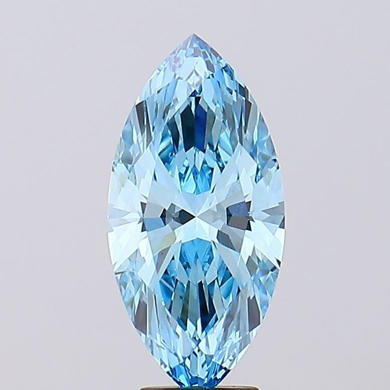Loose Diamond - MARQUISE 3.81ct Fancy Vivid Blue VS1: Loose Diamond - MARQUISE 3.81ct Fancy Vivid Blue VS1 Source: This is a real non-mined Diamond that has been grown in a lab Shape: MARQUISE Carats: 3.81 Color: Fancy Vivid Blue Certification: IGI Video