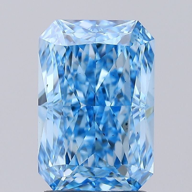 Loose Diamond - RADIANT 2.35ct Fancy Vivid Blue VS2: Loose Diamond - RADIANT 2.35ct Fancy Vivid Blue VS2 Source: This is a real non-mined Diamond that has been grown in a lab Shape: RADIANT Carats: 2.35 Color: Fancy Vivid Blue Certification: IGI Video: