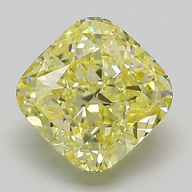 Loose Diamond - CUSHION MODIFIED 1.57ct Fancy Yellow VS1: Loose Diamond - CUSHION MODIFIED 1.57ct Fancy Yellow VS1 Source: This is a real non-mined Diamond that has been grown in a lab Shape: CUSHION MODIFIED Carats: 1.57 Color: Fancy Yellow Certification: I