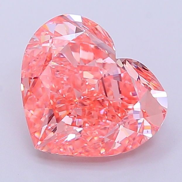 Loose Diamond - HEART 3.09ct Fancy Vivid Pink VS1: Loose Diamond - HEART 3.09ct Fancy Vivid Pink VS1 Source: This is a real non-mined Diamond that has been grown in a lab Shape: HEART Carats: 3.09 Color: Fancy Vivid Pink Certification: IGI Video: