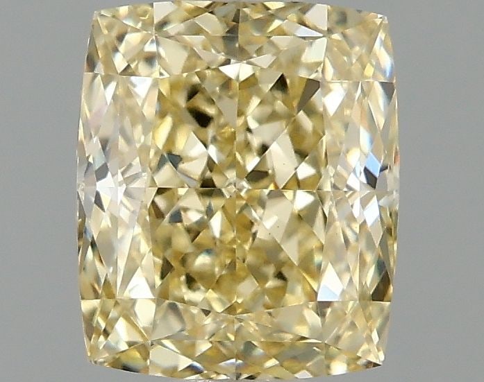 Loose Diamond - CUSHION MODIFIED 1.01ct Fancy Intense Yellow VS1: Loose Diamond - CUSHION MODIFIED 1.01ct Fancy Intense Yellow VS1 Source: This is a real non-mined Diamond that has been grown in a lab Shape: CUSHION MODIFIED Carats: 1.01 Color: Fancy Intense Yellow