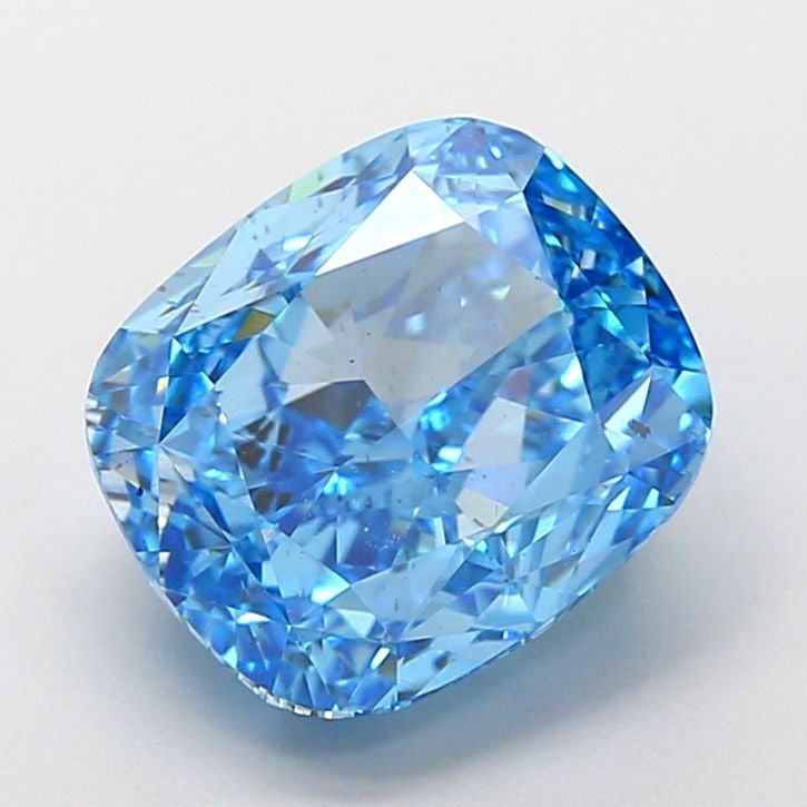 Loose Diamond - CUSHION MODIFIED 5.07ct Fancy Vivid Blue VS2: Loose Diamond - CUSHION MODIFIED 5.07ct Fancy Vivid Blue VS2 Source: This is a real non-mined Diamond that has been grown in a lab Shape: CUSHION MODIFIED Carats: 5.07 Color: Fancy Vivid Blue Certific