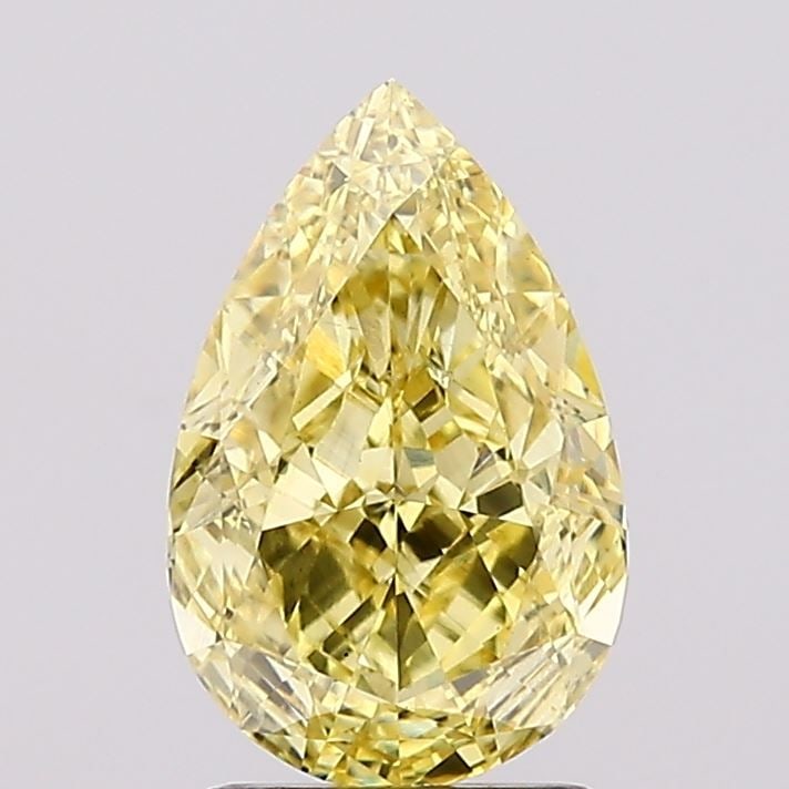 Loose Diamond - PEAR 2.07ct Fancy Vivid Yellow VS2: Loose Diamond - PEAR 2.07ct Fancy Vivid Yellow VS2 Source: This is a real non-mined Diamond that has been grown in a lab Shape: PEAR Carats: 2.07 Color: Fancy Vivid Yellow Certification: IGI Video: