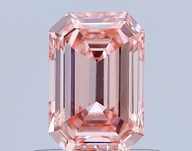 Loose Diamond - EMERALD 0.55ct Fancy Light Orangey Pink VVS1: Loose Diamond - EMERALD 0.55ct Fancy Light Orangey Pink VVS1 Source: This is a real non-mined Diamond that has been grown in a lab Shape: EMERALD Carats: 0.55 Color: Fancy Light Orangey Pink Certifica