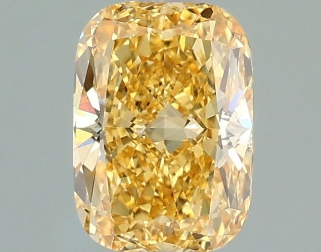 Loose Diamond - CUSHION MODIFIED 1.05ct Fancy Vivid Yellow VVS2: Loose Diamond - CUSHION MODIFIED 1.05ct Fancy Vivid Yellow VVS2 Source: This is a real non-mined Diamond that has been grown in a lab Shape: CUSHION MODIFIED Carats: 1.05 Color: Fancy Vivid Yellow Cer