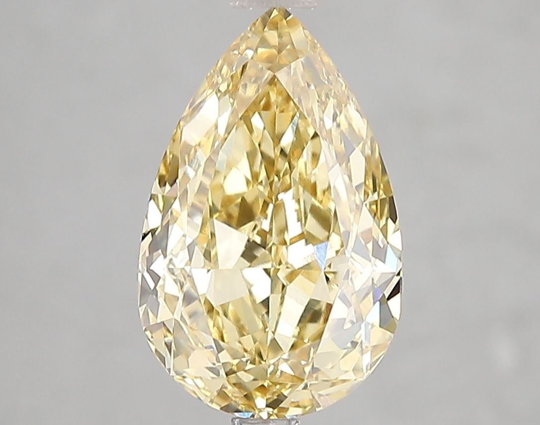 Loose Diamond - PEAR 3.27ct Fancy Intense Yellow VS1: Loose Diamond - PEAR 3.27ct Fancy Intense Yellow VS1 Source: This is a real non-mined Diamond that has been grown in a lab Shape: PEAR Carats: 3.27 Color: Fancy Intense Yellow Certification: IGI Video