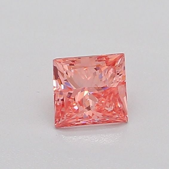 Loose Diamond - PRINCESS 0.4ct Fancy Orangey Pink SI2: Loose Diamond - PRINCESS 0.4ct Fancy Orangey Pink SI2 Source: This is a real non-mined Diamond that has been grown in a lab Shape: PRINCESS Carats: 0.4 Color: Fancy Orangey Pink Certification: NONE Vi